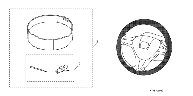 2010 Honda Insight Steering Wheel Cover Diagram for 08U98-TK6-110