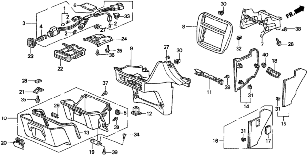 1998 Honda Odyssey Ashtray, Front (Seagull Gray) Diagram for 77710-SX0-003ZE