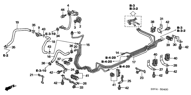 2003 Honda Pilot Rubber B, Fuel Pipe Diagram for 17759-S3V-A00