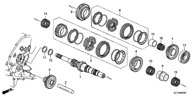 2015 Honda CR-Z Gear Set,3RD Diagram for 23444-RTX-315
