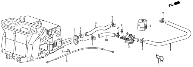 1985 Honda Civic 3 Door ** (1300) KH 4MT Water Valve - Hose Diagram