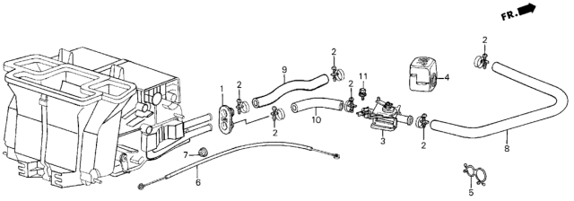 1984 Honda Civic Water Valve - Hose Diagram