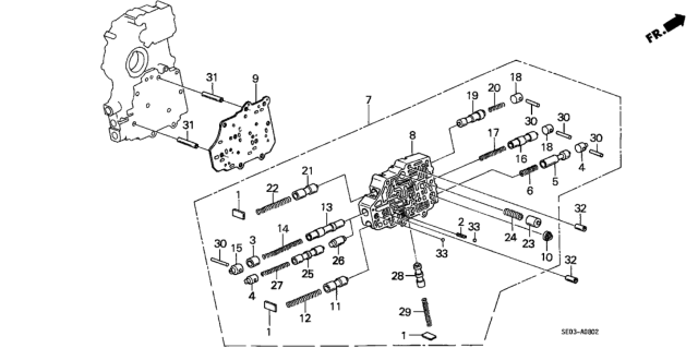 1987 Honda Accord Spring, Shift Timing Valve Diagram for 27716-PF4-000