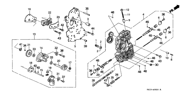 1989 Honda Civic Body Sub-Assembly, Main Valve Diagram for 27105-PL4-690