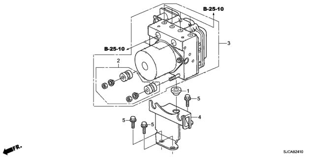 2014 Honda Ridgeline Modulator Assembly, Vsa Diagram for 57110-SJP-A01