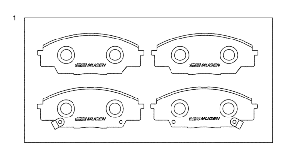 2008 Honda Civic 4 Door SI KA 6MT Mugen Front Brake Pad Diagram