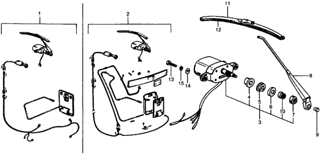 1977 Honda Civic Rear Wiper Kit - Wiper Motor Diagram