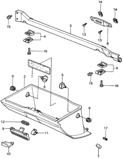 1981 Honda Civic 3 Door ** (1500) KL HMT Glove Box Components Diagram