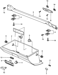 1980 Honda Civic Glove Box Components Diagram