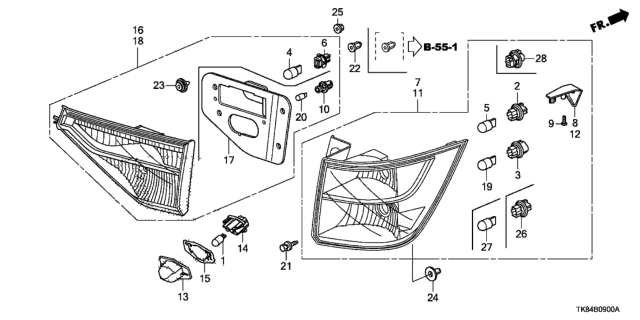 2015 Honda Odyssey Socket Diagram for 33303-TV0-E01