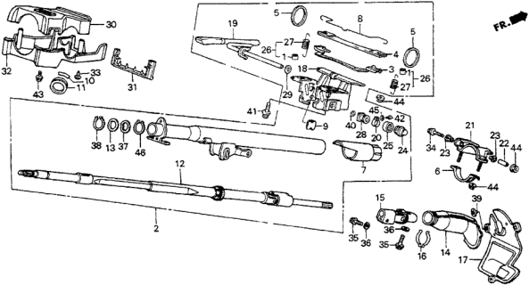 1988 Honda Accord Steering Column Diagram