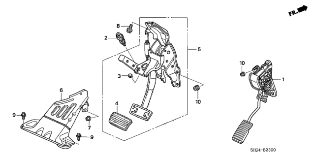 2006 Honda Odyssey Pedal Assy., Brake Diagram for 46600-SHJ-A01