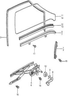 1981 Honda Prelude 2 Door ** KH HMT Door Window Diagram