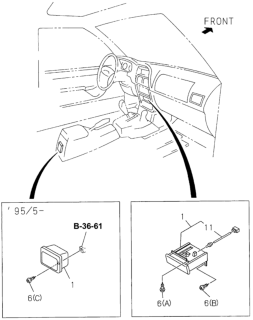 1995 Honda Passport Ashtray, RR. Instrument Panel (Gray) Diagram for 8-97150-683-1