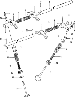 1975 Honda Civic Screw, Tappet Adjusting Diagram for 14745-611-000