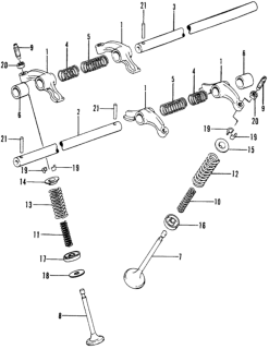 1975 Honda Civic Arm, Valve Rocker Diagram for 14621-PA1-600