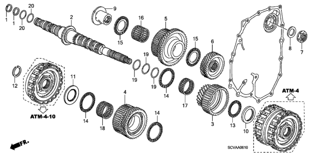 2010 Honda Element AT Secondary Shaft Diagram