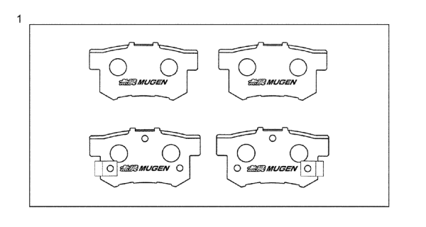 2008 Honda Civic 4 Door SI KA 6MT Mugen Rear Brake Pad Diagram