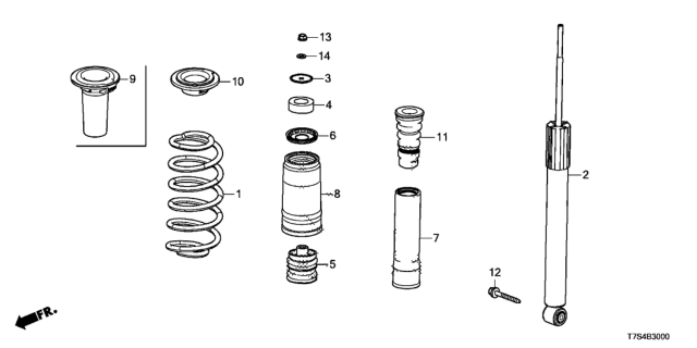 2016 Honda HR-V Rubber, Bump Stop Diagram for 52722-T7J-H01