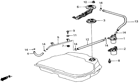 1989 Honda Accord 2 Door DX KA 4AT Fuel Pump Diagram