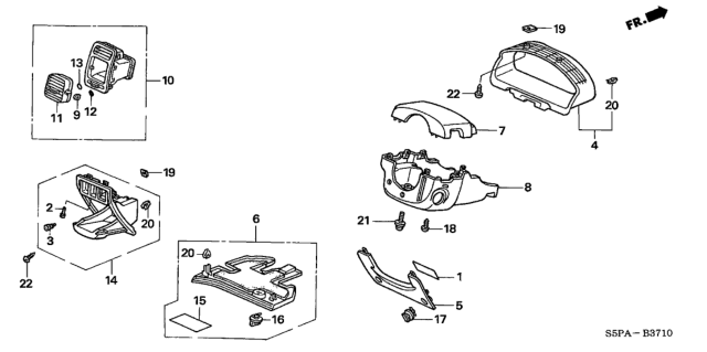 2005 Honda Civic Instrument Panel Garnish (Driver Side) Diagram