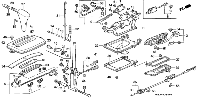 1994 Honda Civic 3 Door DX KA 4AT Select Lever Diagram