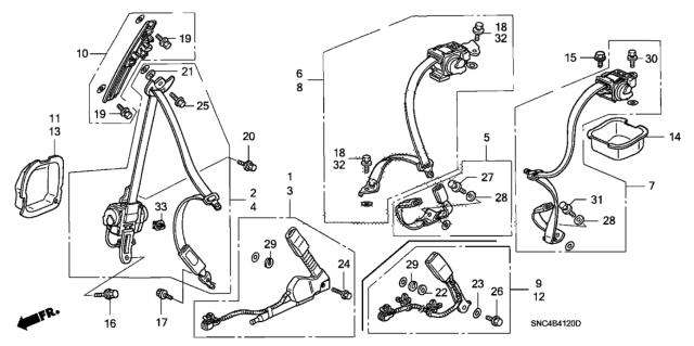 2009 Honda Civic Buckle Set, L. FR. Seat Belt *B157L* (DARK ROYAL BLUE) Diagram for 04816-SNA-A01ZC