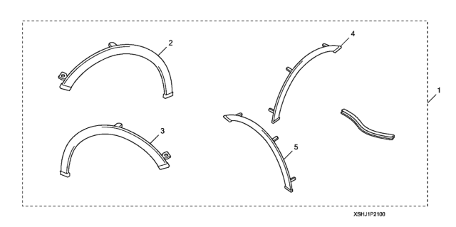 2010 Honda Odyssey Fenderwell Trim Diagram 1