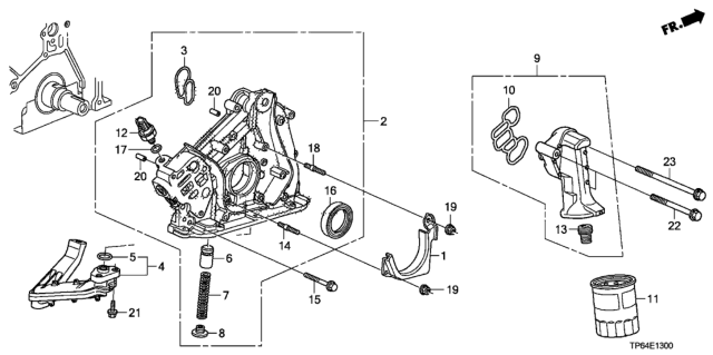 2010 Honda Crosstour Oil Pump (V6) Diagram