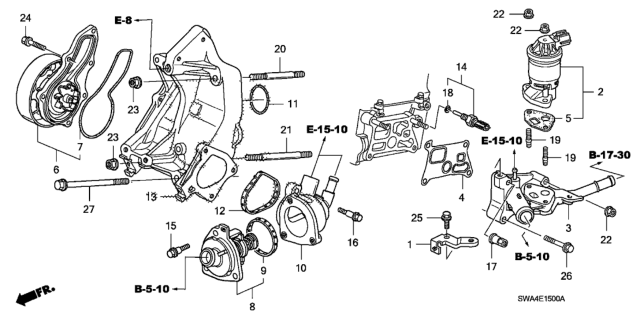 2007 Honda CR-V Passage, EGR Diagram for 18712-RZA-A00