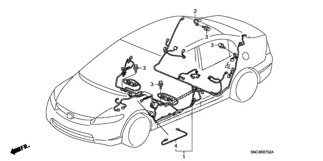 2006 Honda Civic Wire Harness, Floor Diagram for 32107-SNC-A00