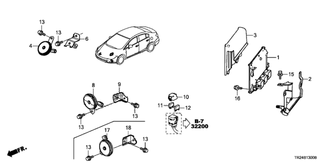 2012 Honda Civic Control Unit (Engine Room) Diagram 1