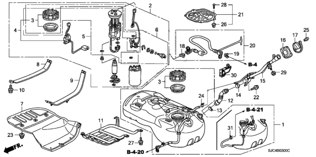 2010 Honda Ridgeline Fuel Tank Diagram