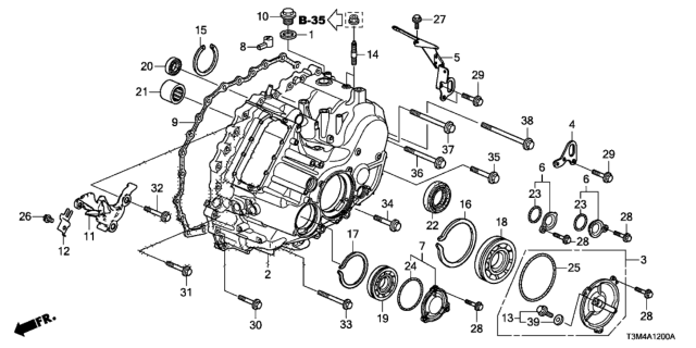 2017 Honda Accord AT Transmission Case Diagram