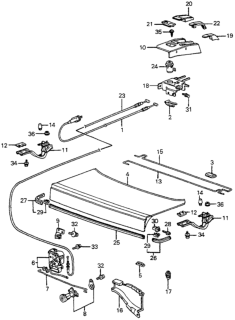 1983 Honda Accord Knob, Trunk Remote Control *YR63L* (SINCERE BEIGE) Diagram for 85512-SA6-003ZK