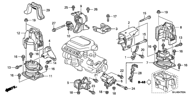 2008 Honda Odyssey Engine Mounts Diagram