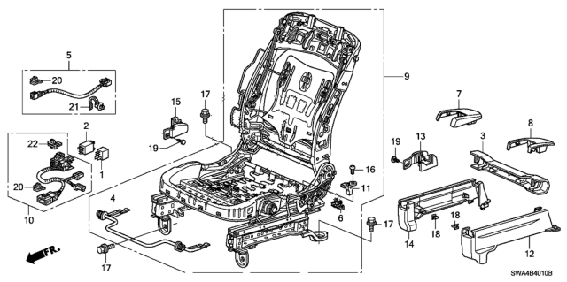 2010 Honda CR-V Front Seat Components (Driver Side) Diagram