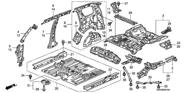 2006 Honda CR-V Panel, R. RR. Inside Diagram for 64300-SCA-E01ZZ