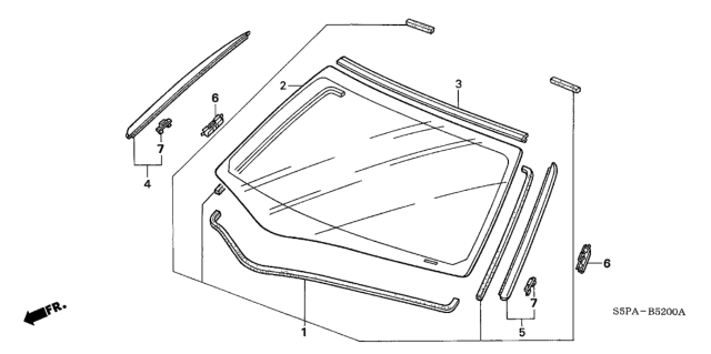 2005 Honda Civic Front Windshield Diagram