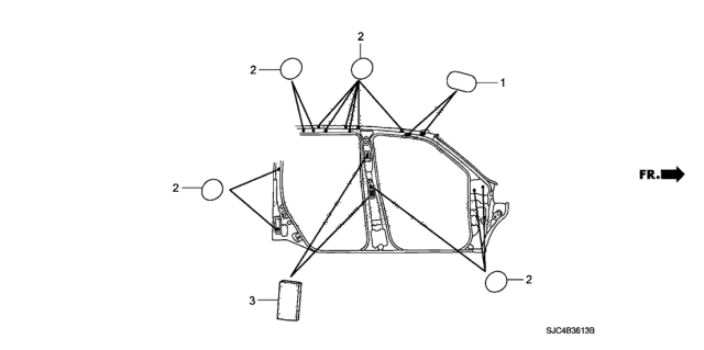 2012 Honda Ridgeline Grommet (Side) Diagram