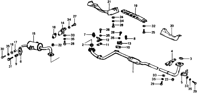 1979 Honda Civic Exhaust Pipe - Muffler Diagram