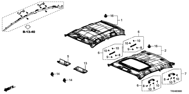 2012 Honda Civic Lining Assy., Roof *YR400L* (SIENNA BEIGE) Diagram for 83200-TR0-A01ZC