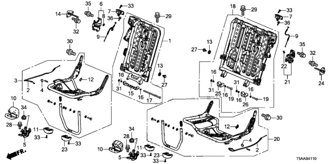 2020 Honda Fit Rear Seat Components Diagram