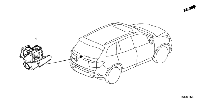 2019 Honda Passport CAMERA, REARVIEW Diagram for 39530-TGS-A01