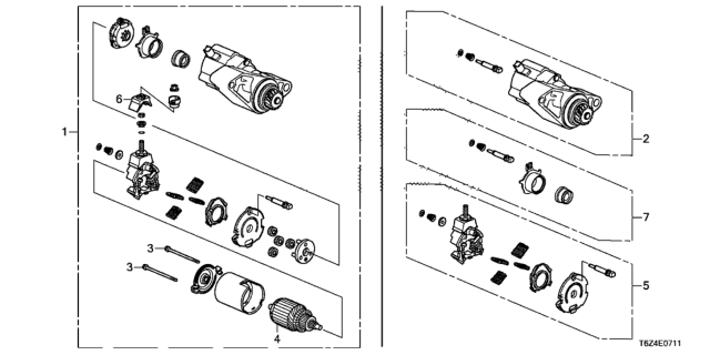 2020 Honda Ridgeline 4 Door RTL (-E) KA 9AT Starter Motor (Mitsuba) Diagram