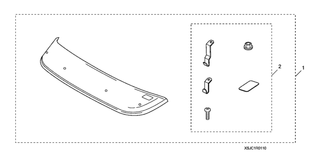 2012 Honda Ridgeline 4 Door RTL (MFG US1) KA 5AT Moonroof Visor Diagram