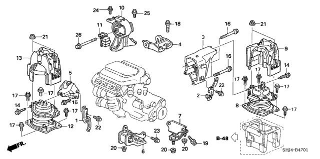 2005 Honda Odyssey Engine Mounts Diagram
