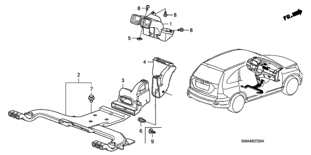 2008 Honda CR-V Duct Diagram