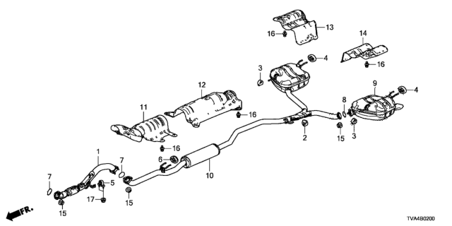 2018 Honda Accord Exhaust Pipe - Muffler Diagram