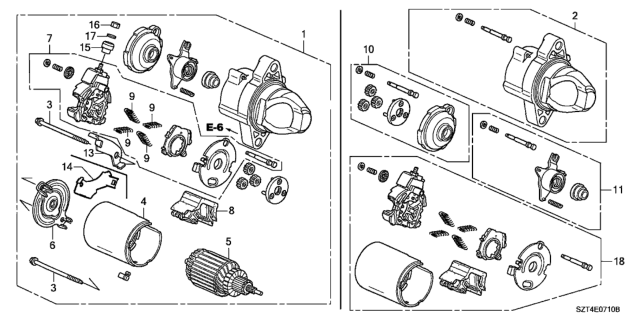 2011 Honda CR-Z Starter Motor (Mitsuba) Diagram